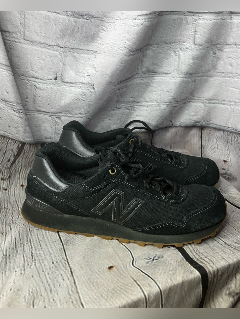 New Balance NWB 515 Retro Gorpcore Sneakers Black Gum Suede ML515WAB Sz 11 GUC